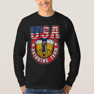 Usa Drinking Team Us American Flag 4th Of July Bee T-Shirt