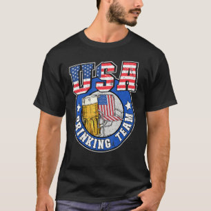 Usa Drinking Team Us American Flag 4th Of July Bee T-Shirt