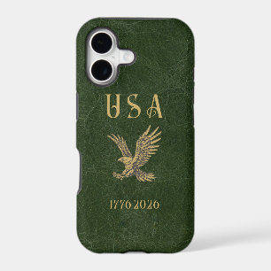 USA Eagle 1775 - 2026 Fax cuir vert