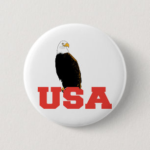 USA Eagle 2 Inch Round Button