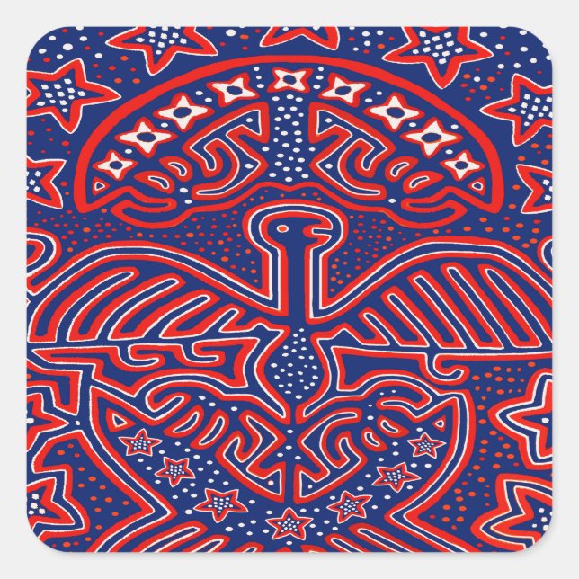 USA Eagle Democratic Patriot Square Sticker (Front)