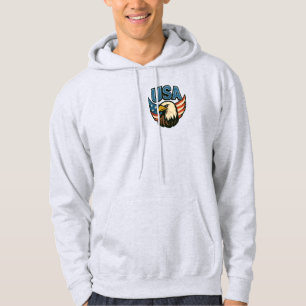 USA Eagle Patriot Emblem - Bold American Flag Desi Hoodie