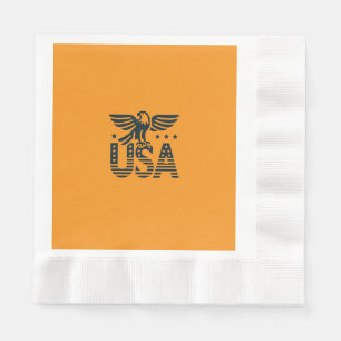 USA Eagle Patriotic Desig -Stars and Stripes Style Napkin