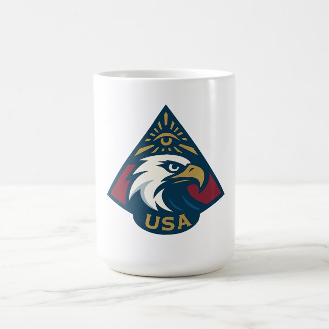 USA Eagle Pyramid Emblem — Eye of Providence Coffee Mug (Center)