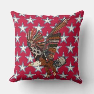 USA eagle red Throw Pillow