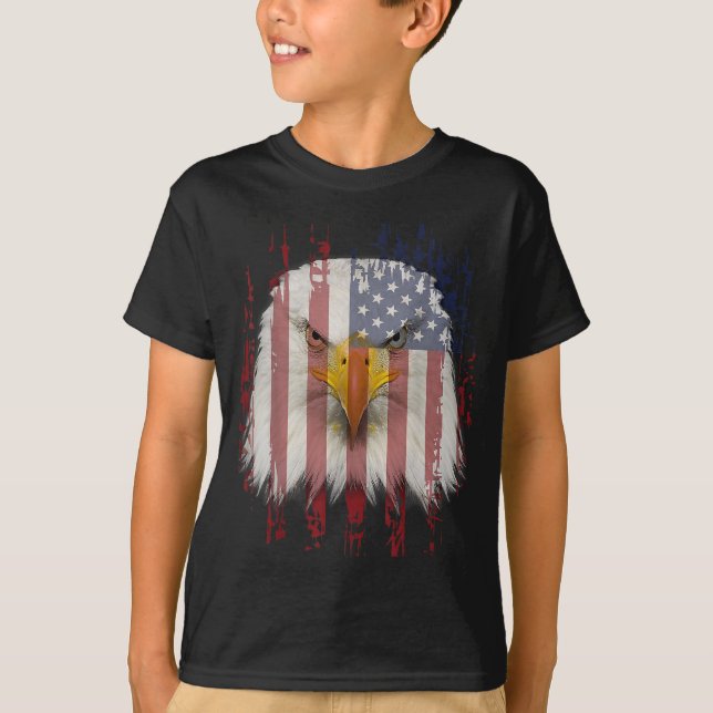 USA Eagle With American Flag T-Shirt (Front)