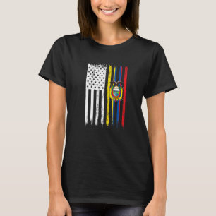 USA Ecuador Flag Ecuadorian American People Herita T-Shirt