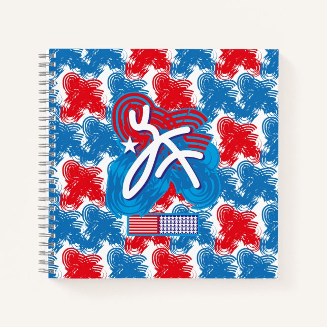 USA/EEUU FLAG SIMPLIFIED TEXT BY MASANSER PIXELAT NOTEBOOK (Front)