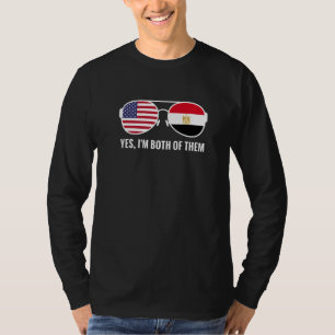 Usa Egypt Flag Sunglasses Egyptian Americans T-Shirt