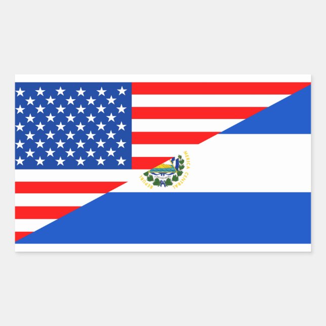 usa el salvador country half flag america symbol sticker (Front)