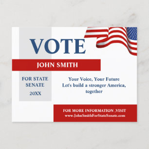 USA Election Campaign Candidate Introduction Postcard