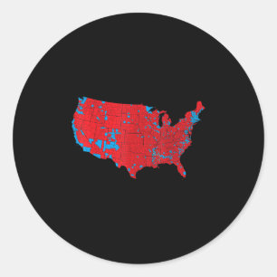 Usa Election Map 2024 President Trump Republican R Classic Round Sticker
