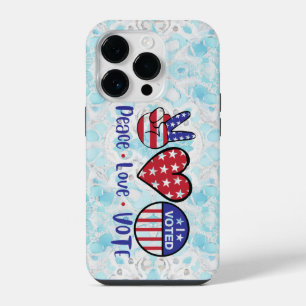 USA Election - Peace Love Vote, Election Day iPhone 14 Pro Case