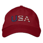 USA Embroidered Stars & Stripes Hat (Khaki)