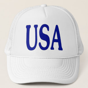 USA en bleu sur Casquette blanc