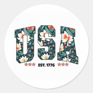 USA est. 1776 Classic Round Sticker