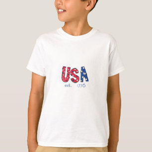 USA Established 1776 American 250th Anniversary  T-Shirt