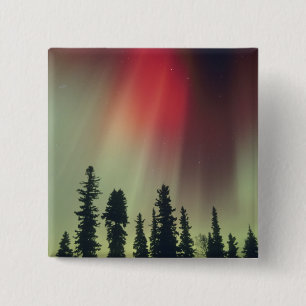 USA, Fairbanks area, Central Alaska, Aurora 2 Inch Square Button