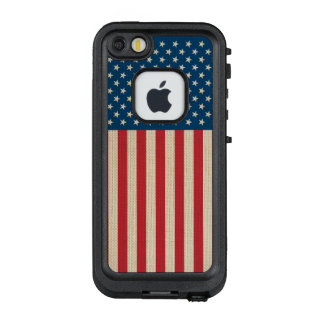 USA faux burlap flag LifeProof FRÄ’ iPhone SE/5/5s Case