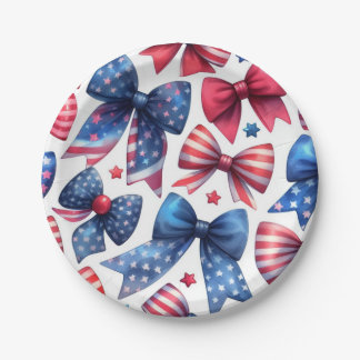USA Field Day Bows Paper Plate