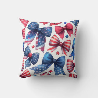 USA Field Day Bows Throw Pillow