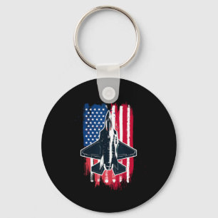 Usa Fighter Jet F-35 4th Of July Men Women Kids Pa Keychain