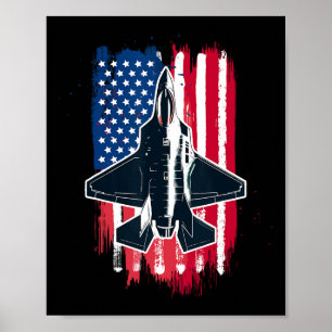 Usa Fighter Jet F-35 4th Of July Men Women Kids Pa Poster