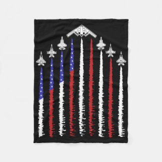 Usa Fighter Jets 4th Of July Men Women Kids Funny Fleece Blanket