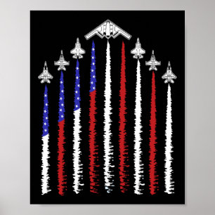 Usa Fighter Jets 4th Of July Men Women Kids Funny Poster
