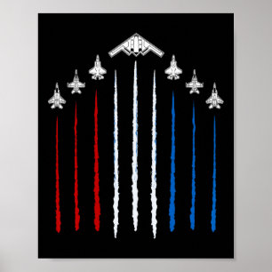 Usa Fighter Jets 4th Of July Men Women Kids Funny  Poster