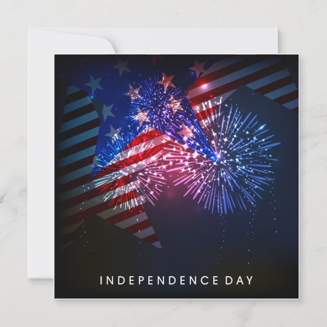 USA Fireworks & Flag 4 juillet Invitation (Devant)