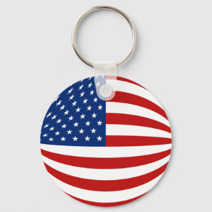 USA Fisheye Flag Keychain