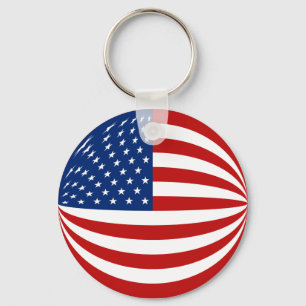 USA Fisheye Flag Keychain