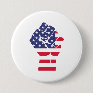 USA Fist 3 Inch Round Button