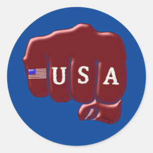 USA Fist Bump with the American flag Classic Round Sticker