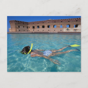 USA, FL, Florida Keys, Fort Jefferson, 1846, Postcard