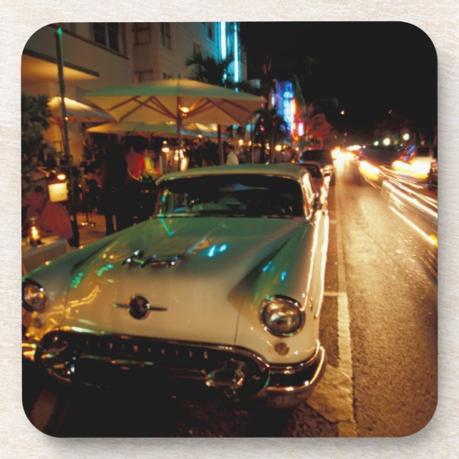 USA, FL, Miami, South Beach at night. 2 Coaster (Front)