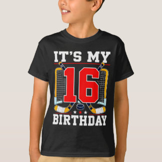 Usa flag 16th birthday hockey player 16 years old T-Shirt