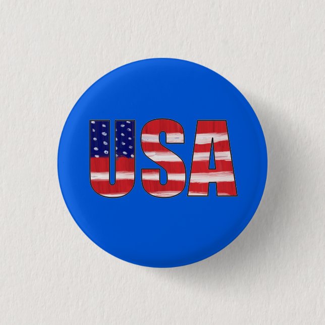 USA Flag 1 Inch Round Button (Front)