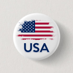 USA Flag   1 Inch Round Button
