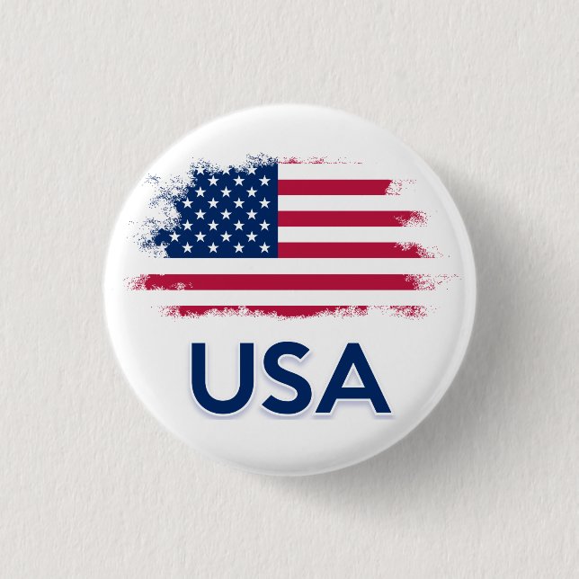 USA Flag   1 Inch Round Button (Front)