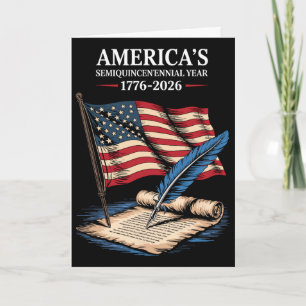 Usa Flag 250 Years Independence Day 1776-2026 4th Card