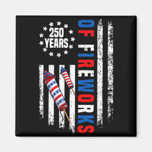 USA Flag 250 Years of Fireworks 1776-2026 Magnet