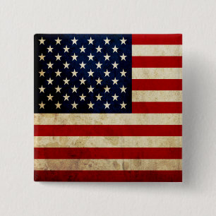 USA Flag 2 Inch Square Button