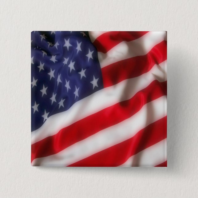 USA Flag 2 Inch Square Button (Front)