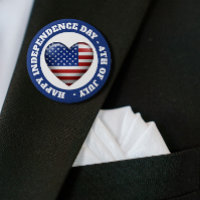 USA Flag | 3D Heart Icon | Emblem Brooch