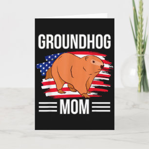 Usa Flag 4th Of July Mothers Day Merica Groundhog  Card