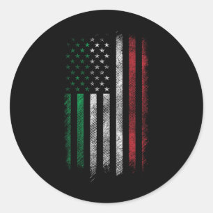 Usa Flag 4th Of July Patriotic American Italian Fl Classic Round Sticker