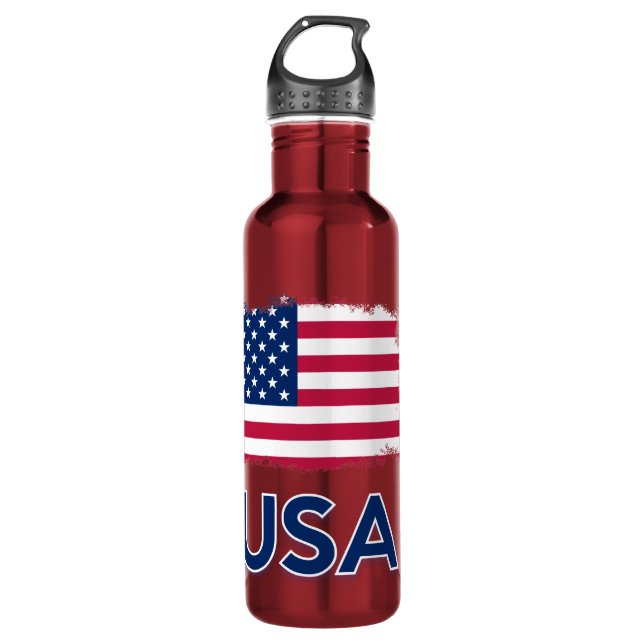 USA Flag    710 Ml Water Bottle (Front)