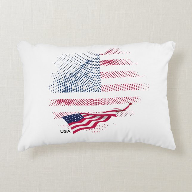 USA flag Accent Pillow (Front)